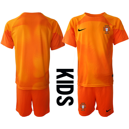 Dječji Nogometni Dres Portugal Golmanski Gostujuci SP 2022 Kratak Rukav (+ Kratke hlače)